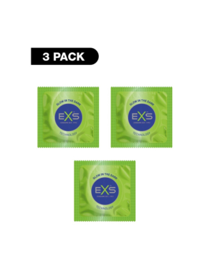 3pcs green glowing EXS condoms