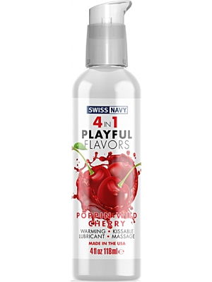 Swiss Navy Playful 4 in 1 Lubricant with Poppin Wild Cherry Flavor - 118ml